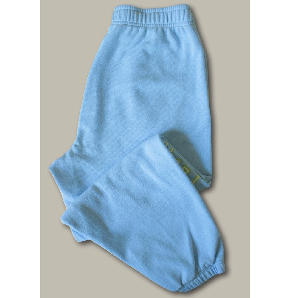 Victoria's Secret PINK Embroidered Logo Jogger Sweatpants Medium Blue High Rise - Picture 4 of 6